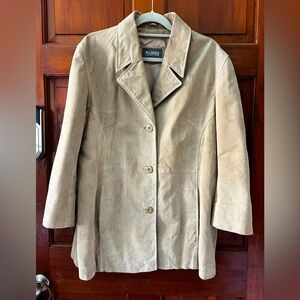 Wilsons Leather XL Women’s Beige Suede Blazer Jacket Soft Genuine Leather Coat
